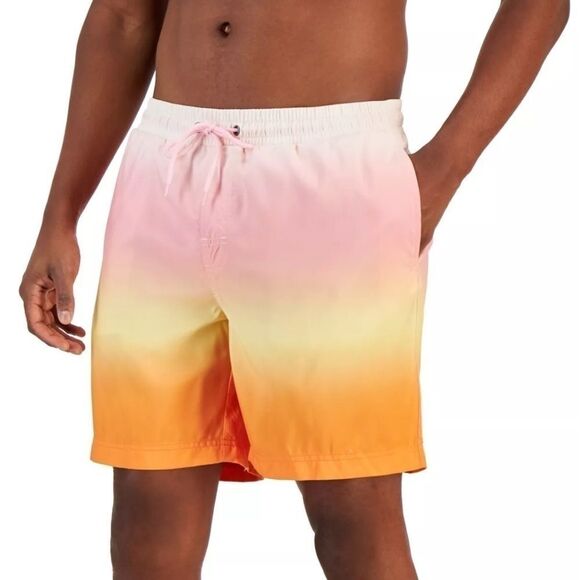 Club Room Mens Kenji Ombre Swim Trunks Pink Combo XXL, men’s short - Picture 5 of 9